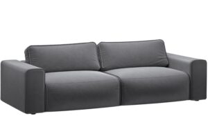 Micadoni Šedá sametová rozkládací pohovka Victor 246 cm