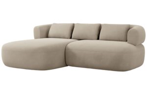 Windsor & Co Béžová sametová rohová pohovka Aldrin 200 cm