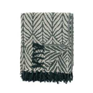 Bloomingville Zelený bavlněný pléd Ugento 160 x 130 cm