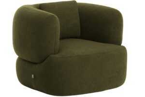 Kave Home Zelené bouclé otočné křeslo Martina