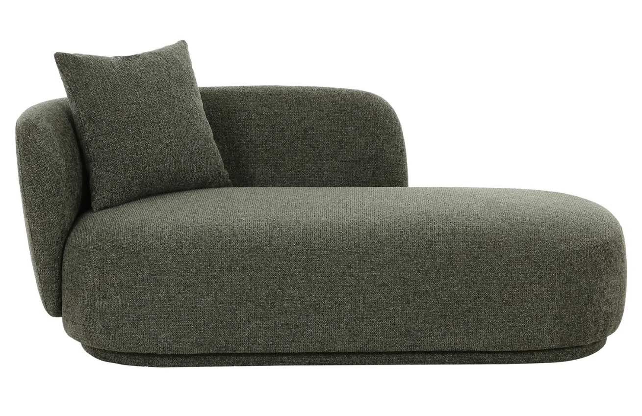 Nordic Living Zelená lenoška Mykonios 175 cm