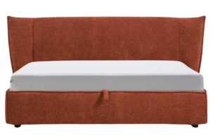 Kave Home Terakotová dvoulůžková postel Arvian 180 x 200 cm s úložným prostorem
