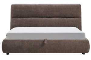 Kave Home Hnědá dvoulůžková postel Dafra 180 x 200 cm s úložným prostorem