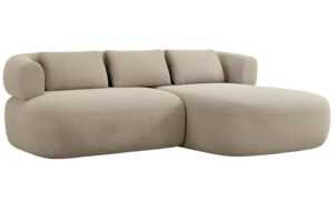 Windsor & Co Béžová sametová rohová pohovka Aldrin 200 cm