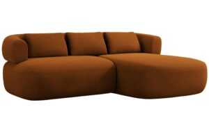Windsor & Co Terakotově oranžová sametová rohová pohovka Aldrin 200 cm