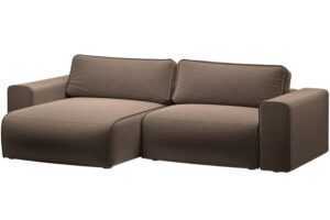 Micadoni Hnědá sametová rozkládací pohovka Victor 246 cm