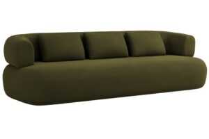Windsor & Co Zelená sametová čtyřmístná pohovka Aldrin 226 cm