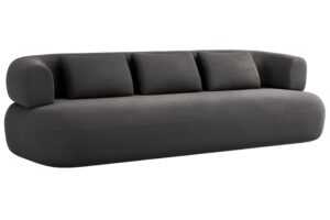 Windsor & Co Tmavě šedá sametová čtyřmístná pohovka Aldrin 226 cm