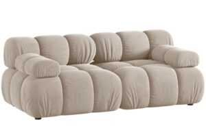Micadoni Béžová sametová dvoumístná pohovka Bellis 188 cm