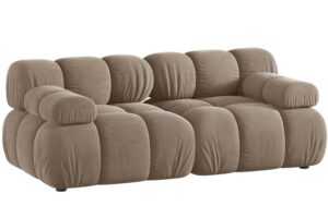 Micadoni Tmavě béžová sametová dvoumístná pohovka Bellis 188 cm