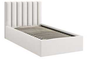 Micadoni Světle béžová postel Allison 90 x 200 cm s úložným prostorem