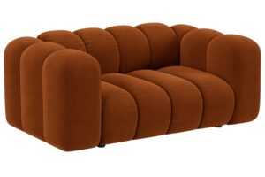 Micadoni Terakotově oranžová sametová dvoumístná pohovka Lupine 170 cm