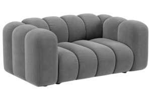 Micadoni Šedá sametová dvoumístná pohovka Lupine 170 cm