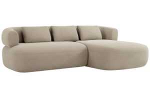 Windsor & Co Béžová sametová rohová pohovka Aldrin 225 cm