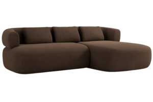 Windsor & Co Hnědá sametová rohová pohovka Aldrin 225 cm