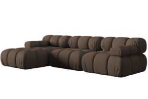 Micadoni Hnědá rohová pohovka Bellis 282 cm