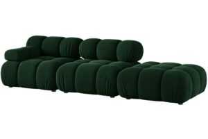 Micadoni Lahvově zelená sametová čtyřmístná pohovka Bellis 282 cm