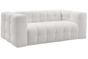 Bobochic Paris Bílá bouclé rozkládací pohovka Cloud 228 cm