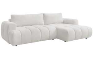 Bobochic Paris Bílá bouclé rozkládací pohovka Fuji 292 cm