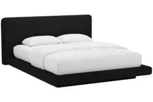 Micadoni Černá dvoulůžková postel Linea 140 x 200 cm