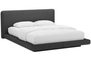 Micadoni Tmavě šedá dvoulůžková postel Linea 160 x 200 cm