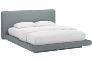 Micadoni Světle modrá dvoulůžková postel Linea 160 x 200 cm