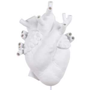 Seletti Bílé porcelánové nástěnné světlo Heart