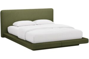 Micadoni Zelená bouclé dvoulůžková postel Linea 180 x 200 cm