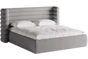 Micadoni Šedá bouclé dvoulůžková postel Mount 180 x 200 cm