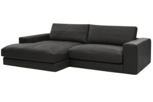 Bobochic Paris Černá kožená rohová pohovka Leonard 274 cm