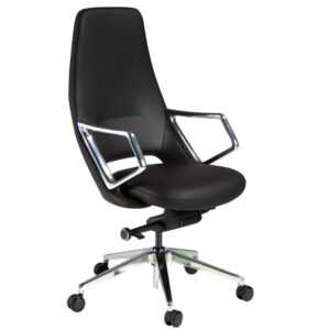 Angel Cerdá Černá koženková kancelářská židle No. 4218