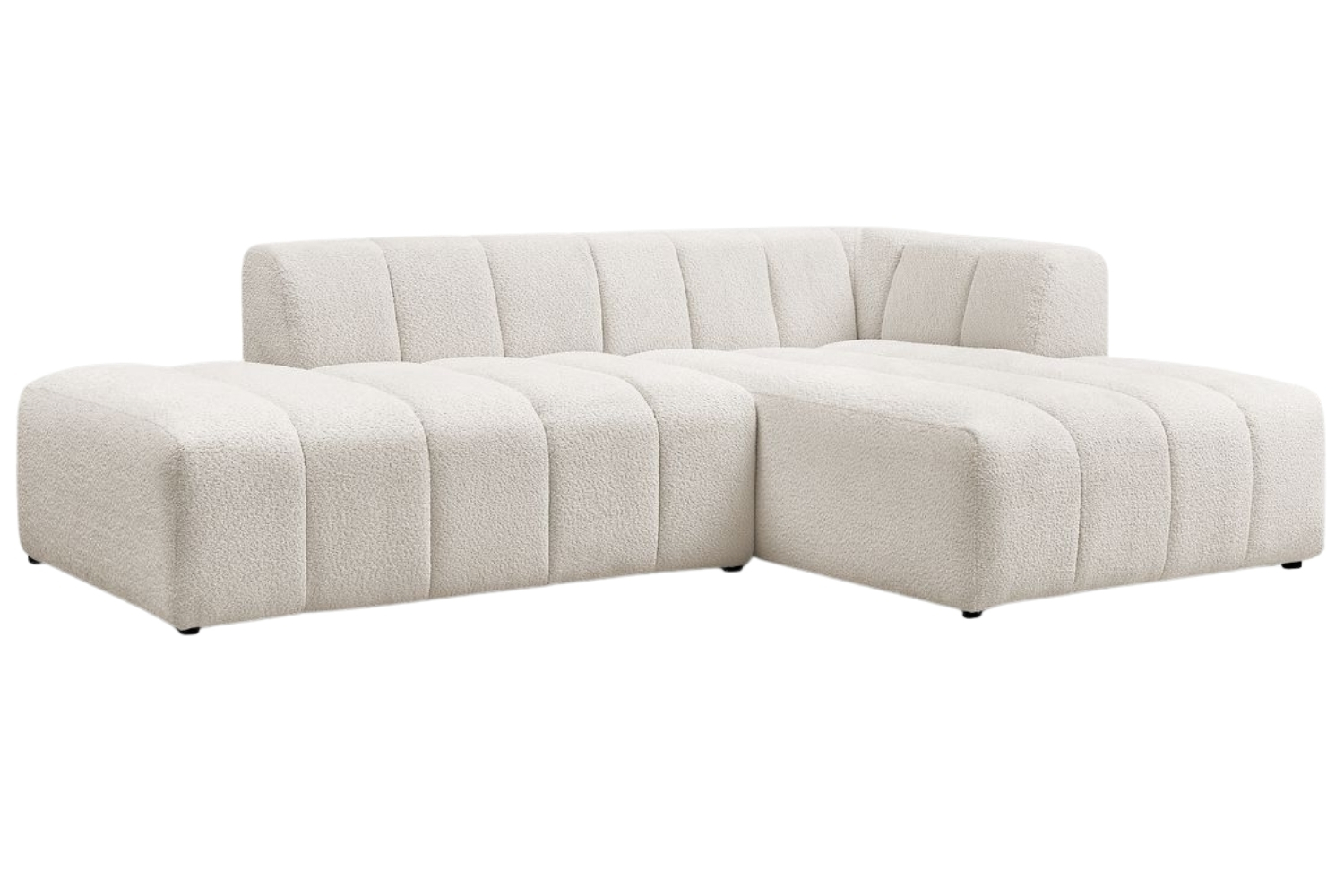 Bobochic Paris Bílá bouclé rohová pohovka Annecy 262 cm