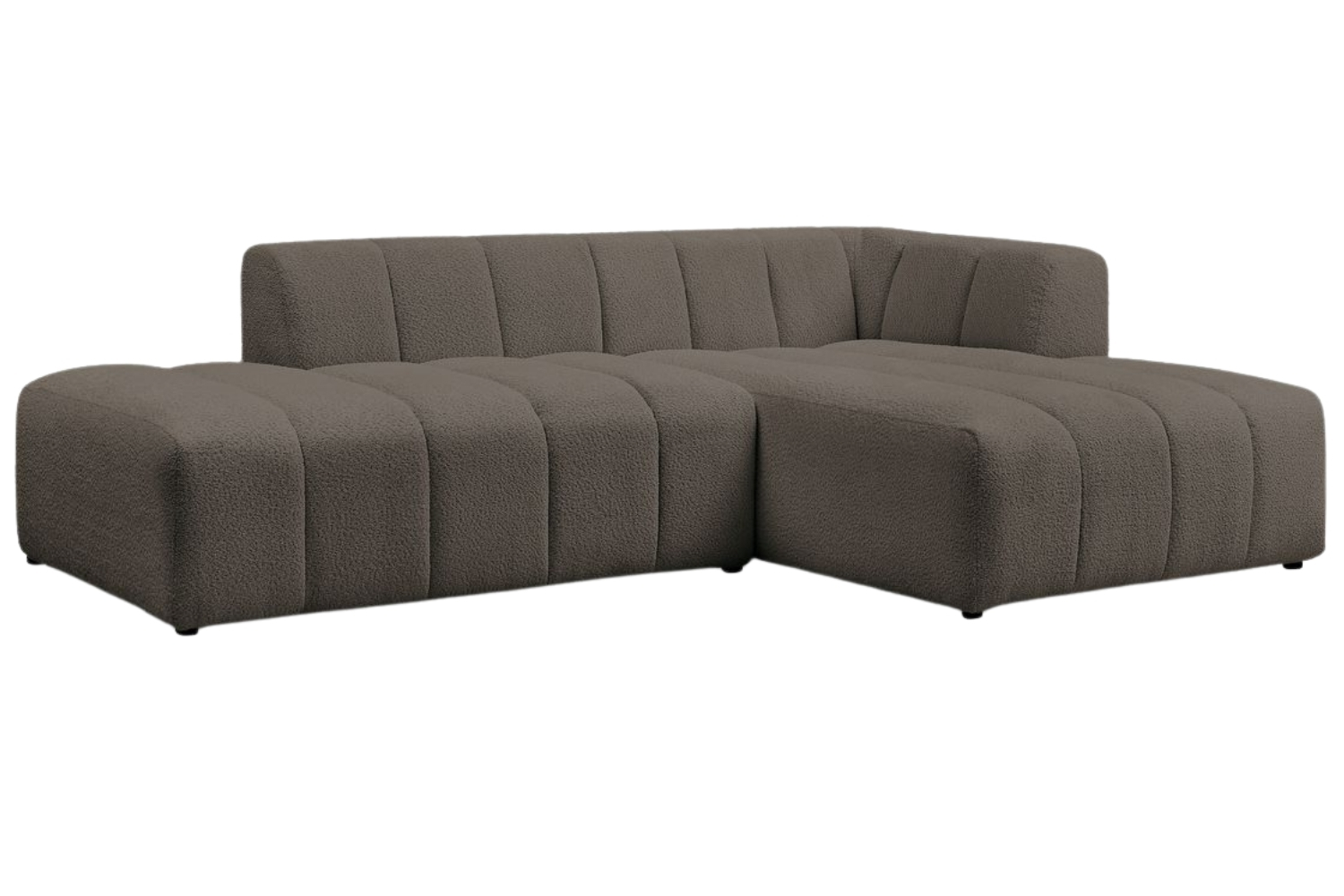 Bobochic Paris Hnědá bouclé rohová pohovka Annecy 262 cm