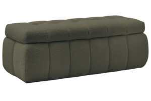 Bobochic Paris Zelená bouclé lavice Mont-Blanc 144 cm s úložným prostorem