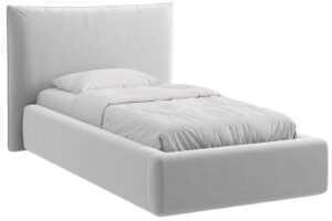 Micadoni Světle šedá sametová jednolůžková postel Kaelle 90 x 200 cm s úložným prostorem
