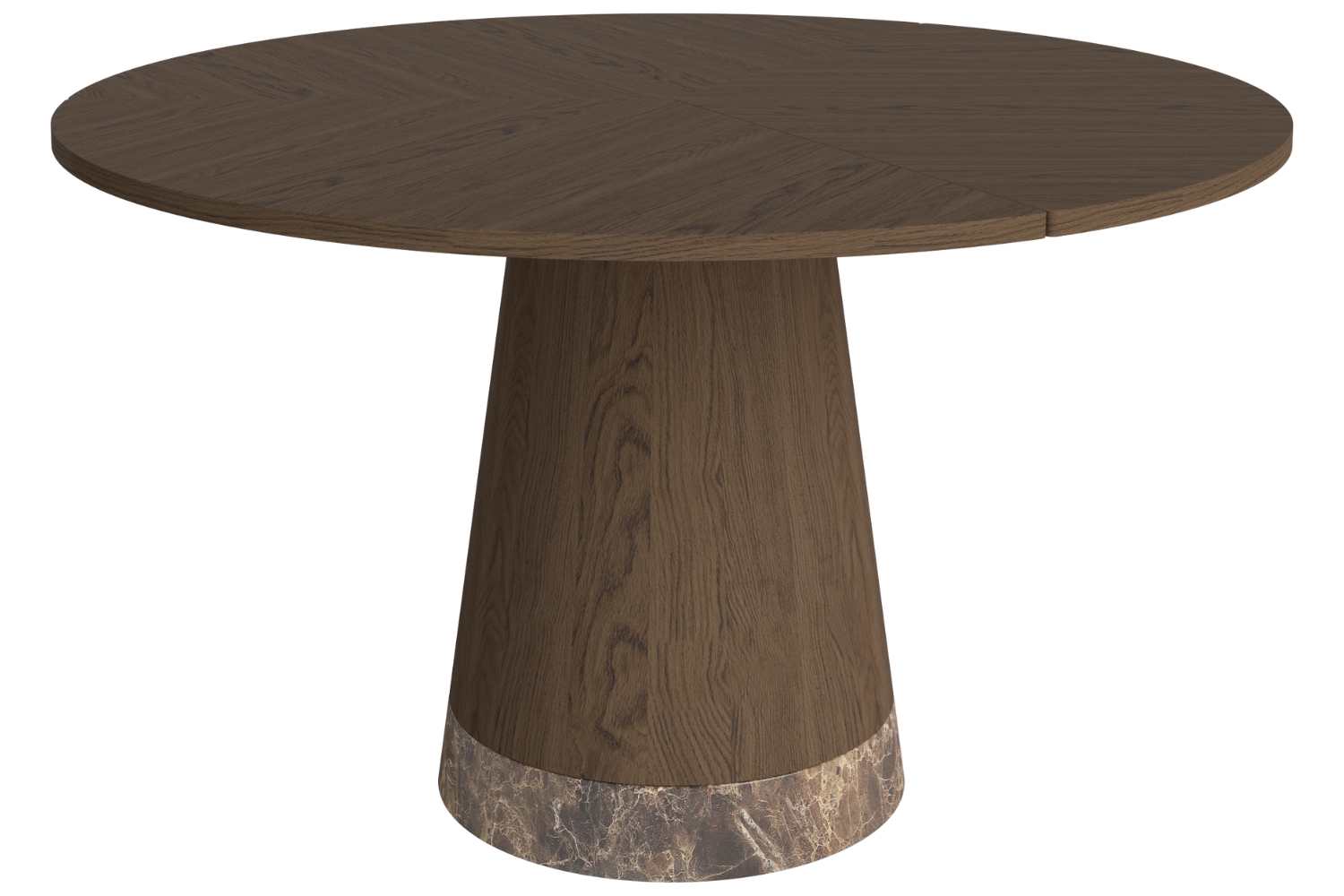 Bolia Tmavý dubový jídelní stůl Piro 125 cm s hnědou mramorovou podnoží