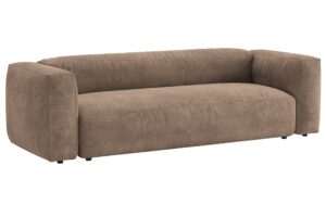 Micadoni Tmavě béžová sametová rozkládací pohovka Martina 264 cm