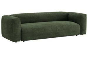 Micadoni Zelená sametová rozkládací pohovka Martina 264 cm