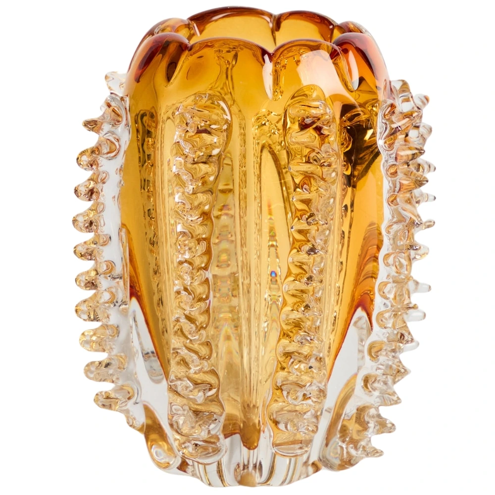 Kave Home Oranžová skleněná váza Nicora 23 cm