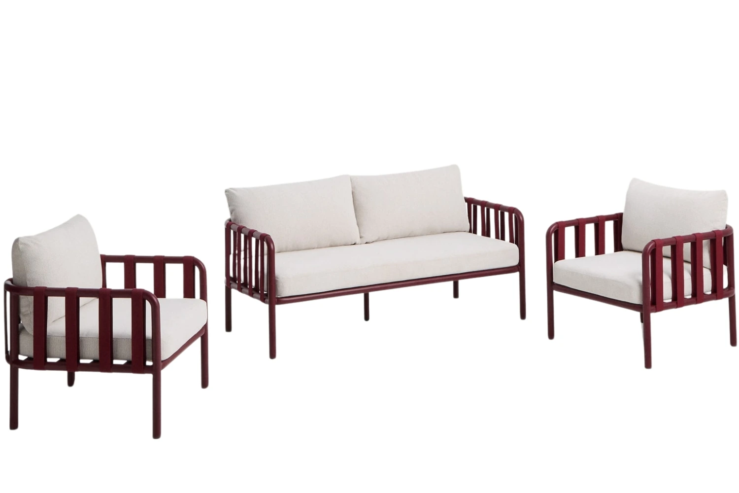 Kave Home Červený zahradní set pohovky a křesel Omala