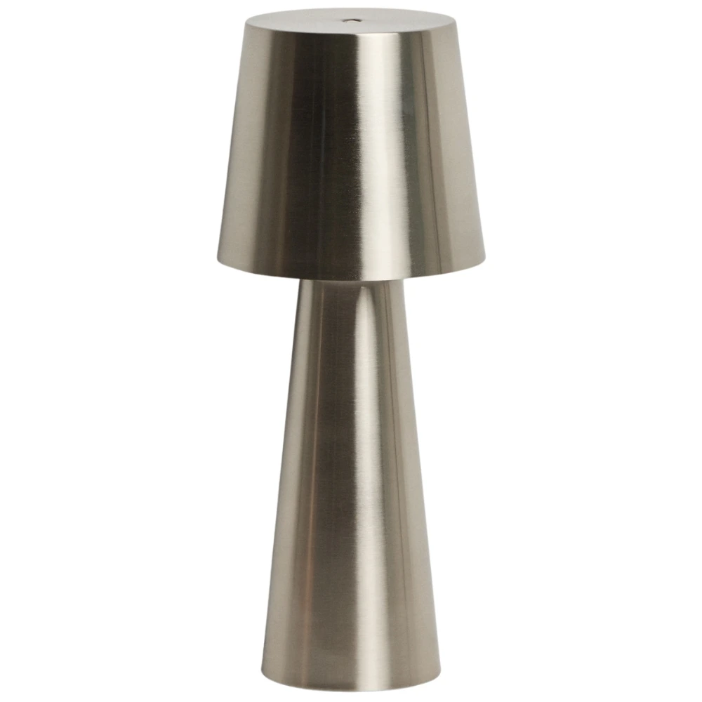 Kave Home Stříbrná kovová zahradní stolní LED lampa Arenys M