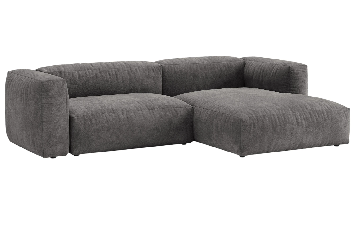 Micadoni Šedá sametová rozkládací pohovka Martina 280 cm