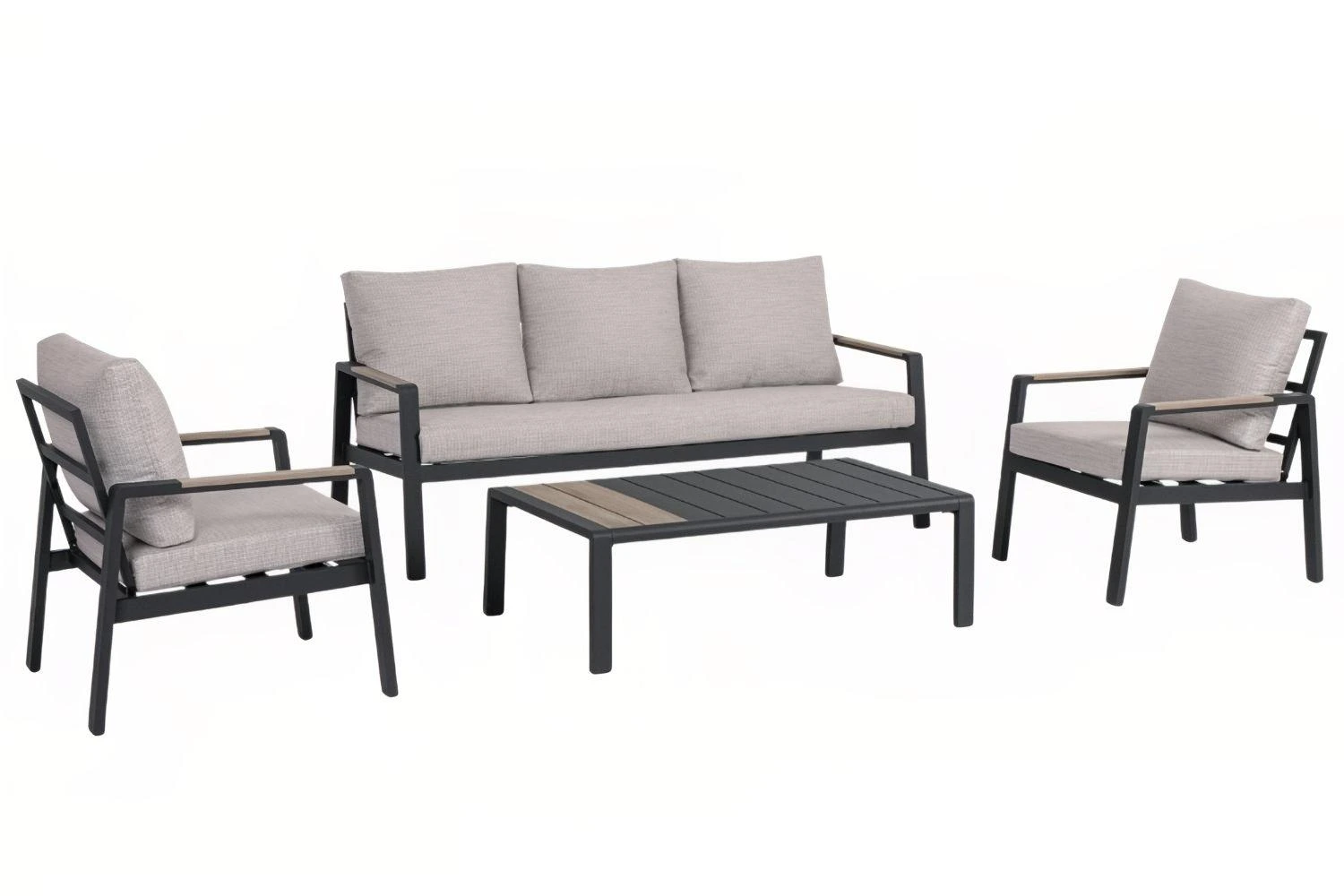 Bizzotto Antracitový hliníkový zahradní set pohovky