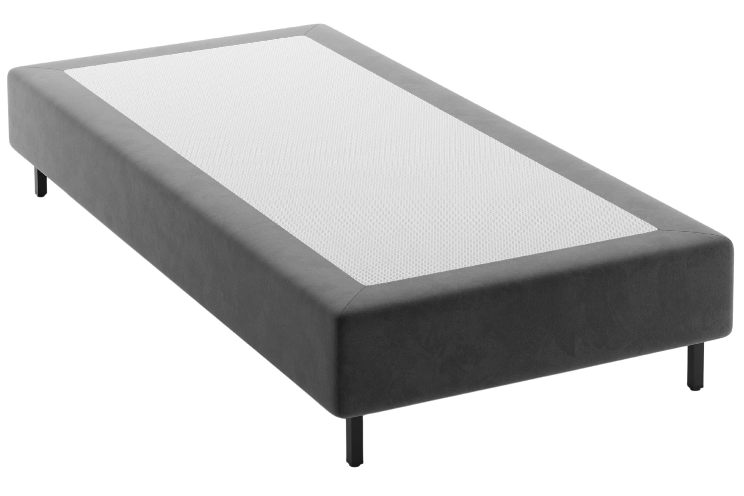 Micadoni Šedá sametová jednolůžková postel Whale 90 x 200 cm