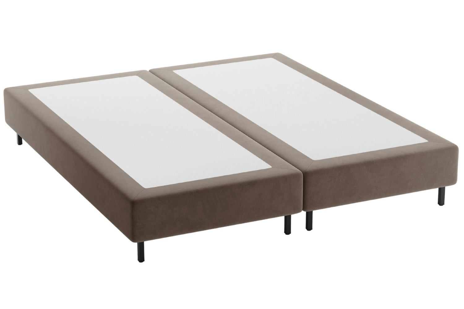 Micadoni Hnědá sametová dvoulůžková postel Whale 140 x 200 cm