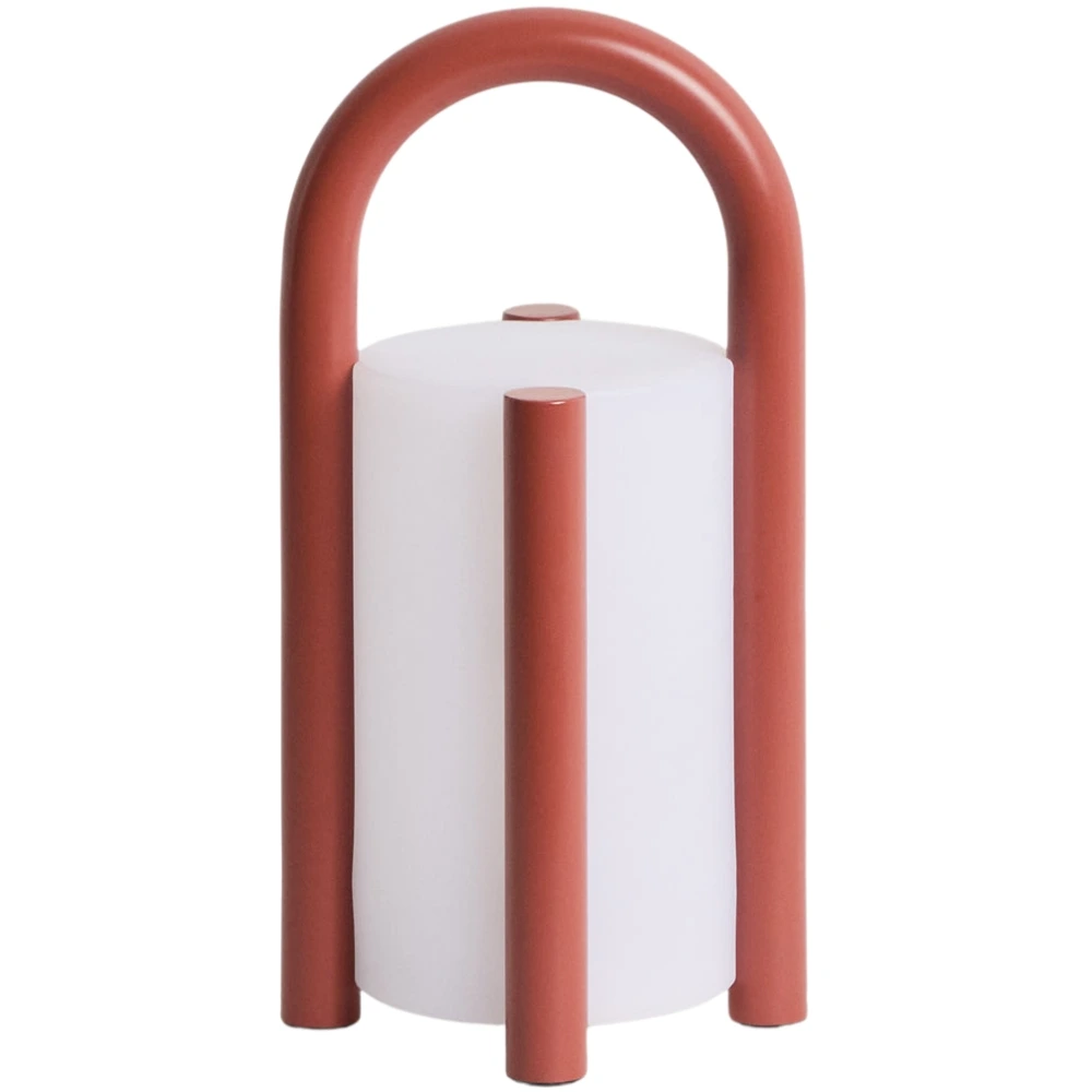 Kave Home Červená přenosná zahradní LED lampa Leros 28 cm