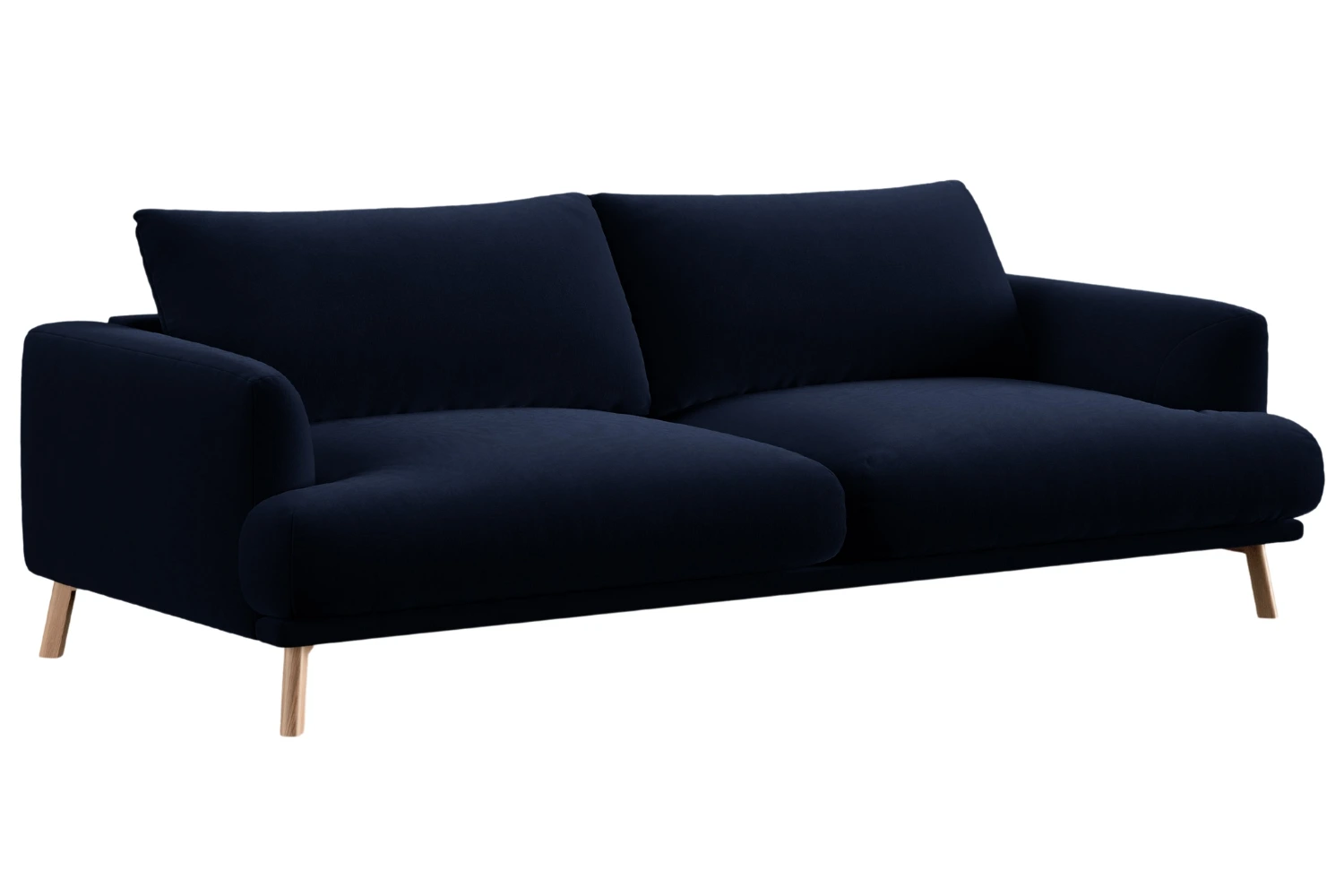 Micadoni Tmavě modrá sametová trojmístná pohovka Naomi 200 cm