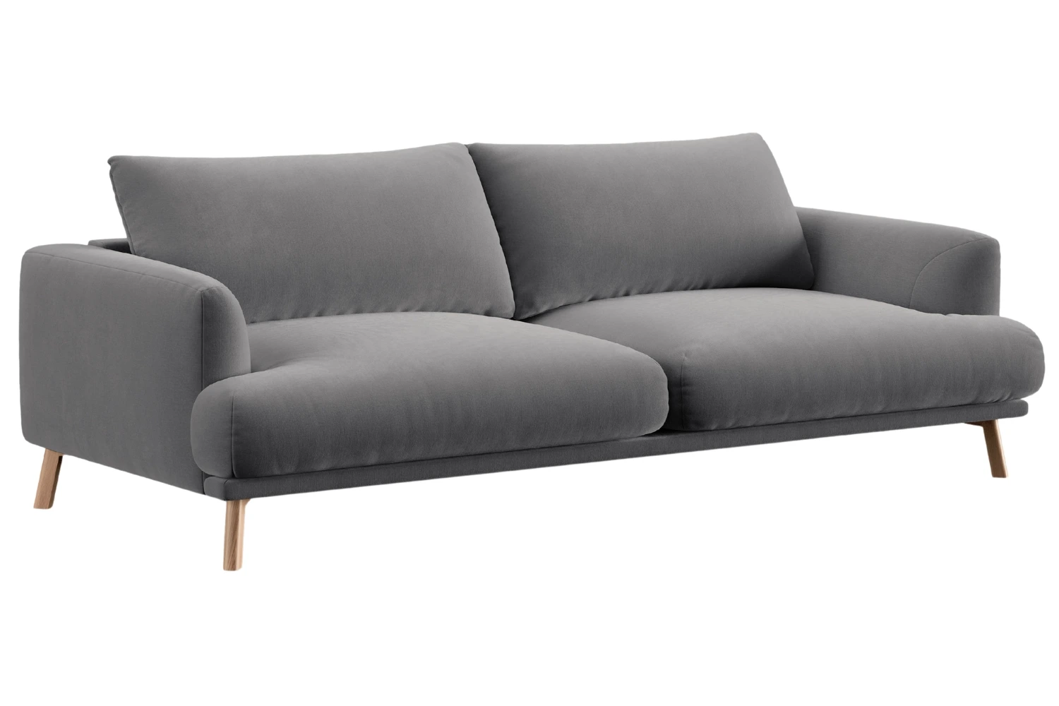 Micadoni Šedá sametová trojmístná pohovka Naomi 200 cm