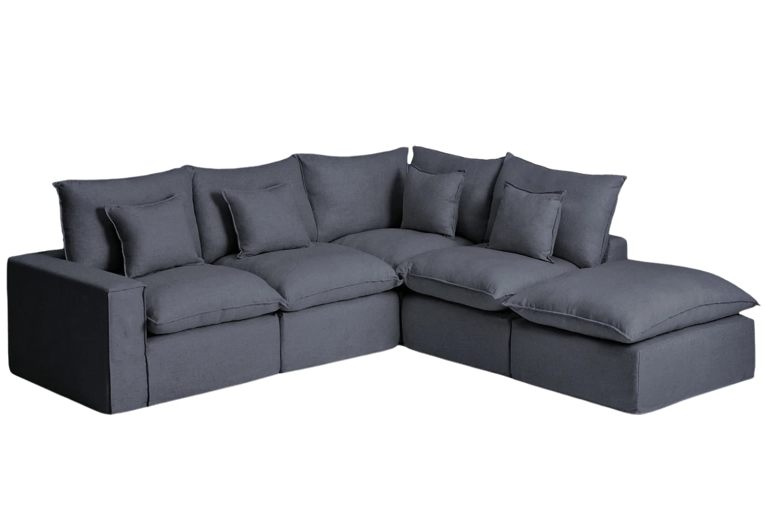 Kave Home Tmavě šedá rohová pohovka Anarela 307 cm s odnímatelným potahem