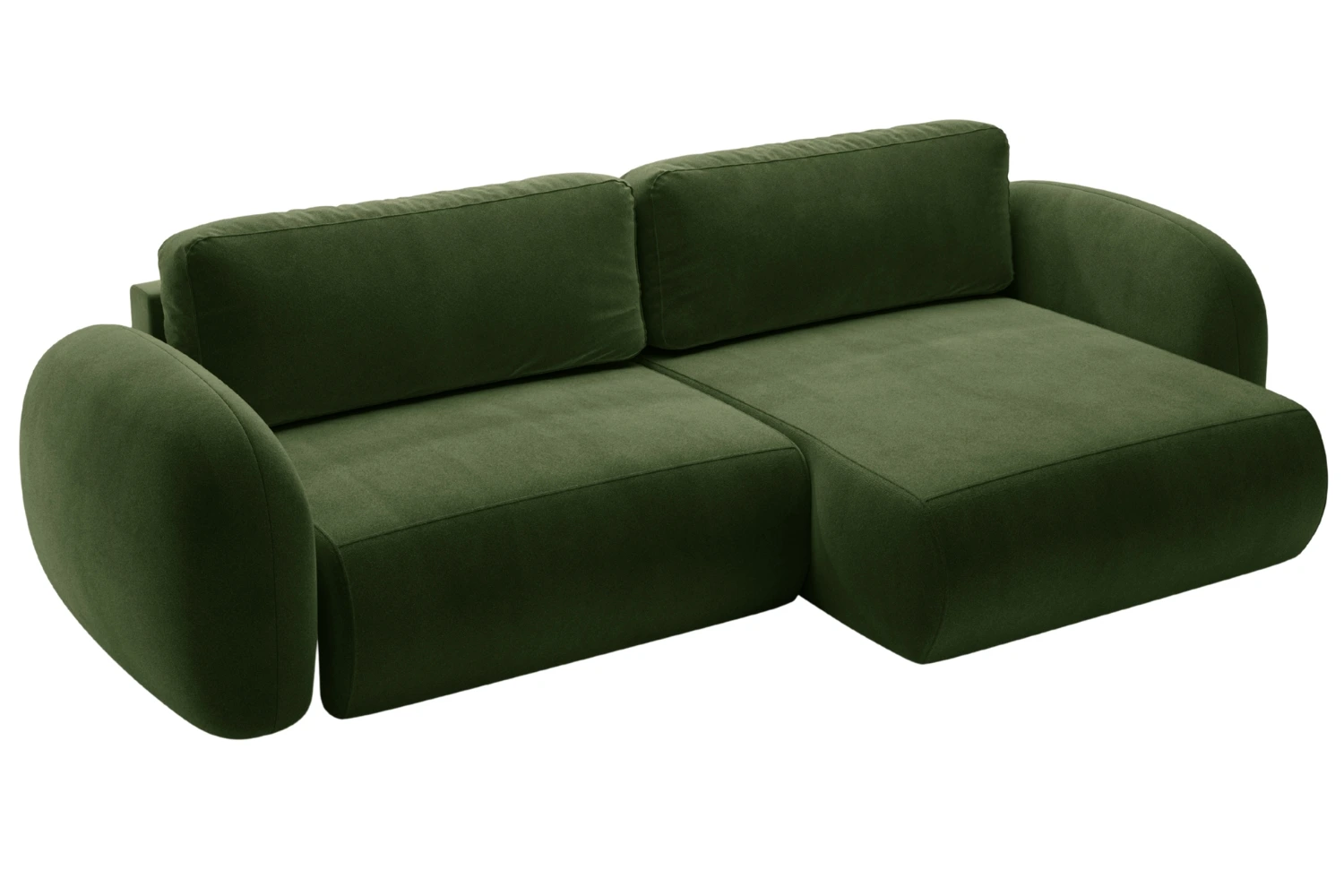 Maison Heritage Zelená sametová rozkládací pohovka Kora 262 cm